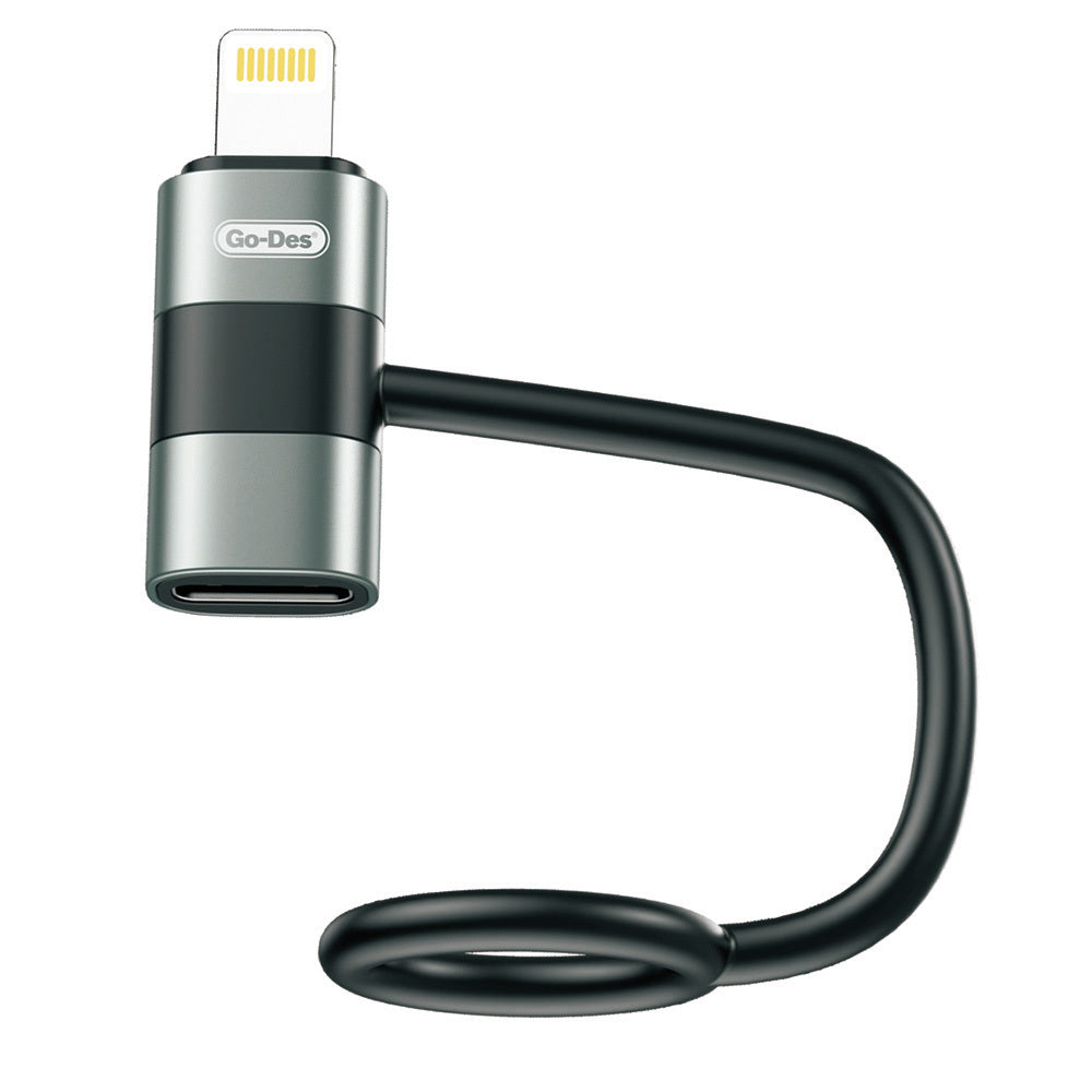 Go-Des GD-CT068  Lightning to Type-C Data Ve Hızlı Şarj Adaptörü Siyah