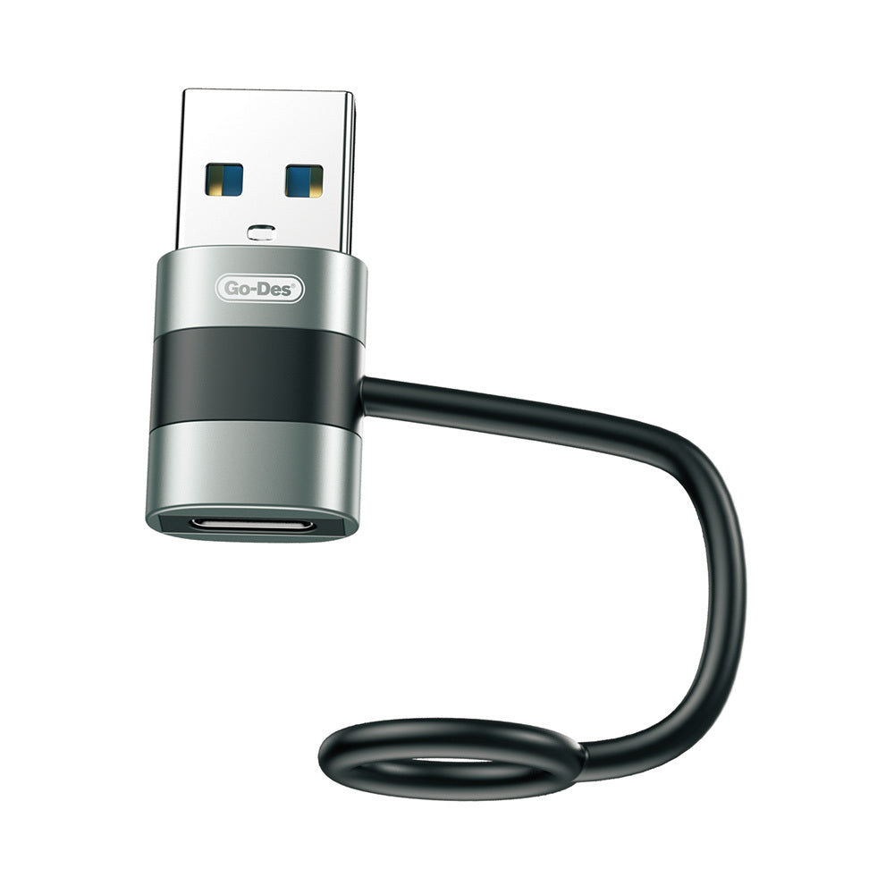 Go-Des GD-CT069  USB 3.0 to Type-C Data Ve Hızlı Şarj Adaptörü Siyah