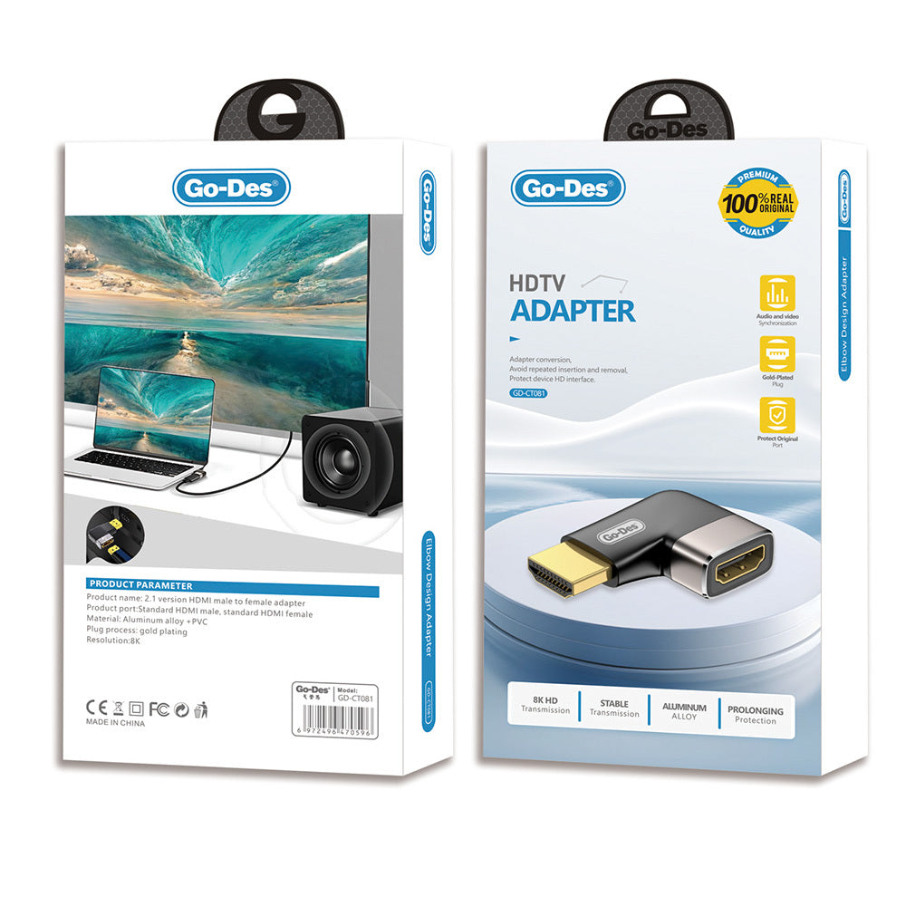 Go-Des GD-CT081 HDTV HDMI Adaptör 8K HD 2.1 Versiyon Görüntü Aktarım Cihazı Siyah
