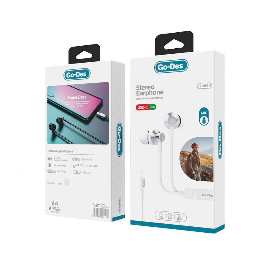 Go Des GD-EP219 Type-C Kulaklık Beyaz