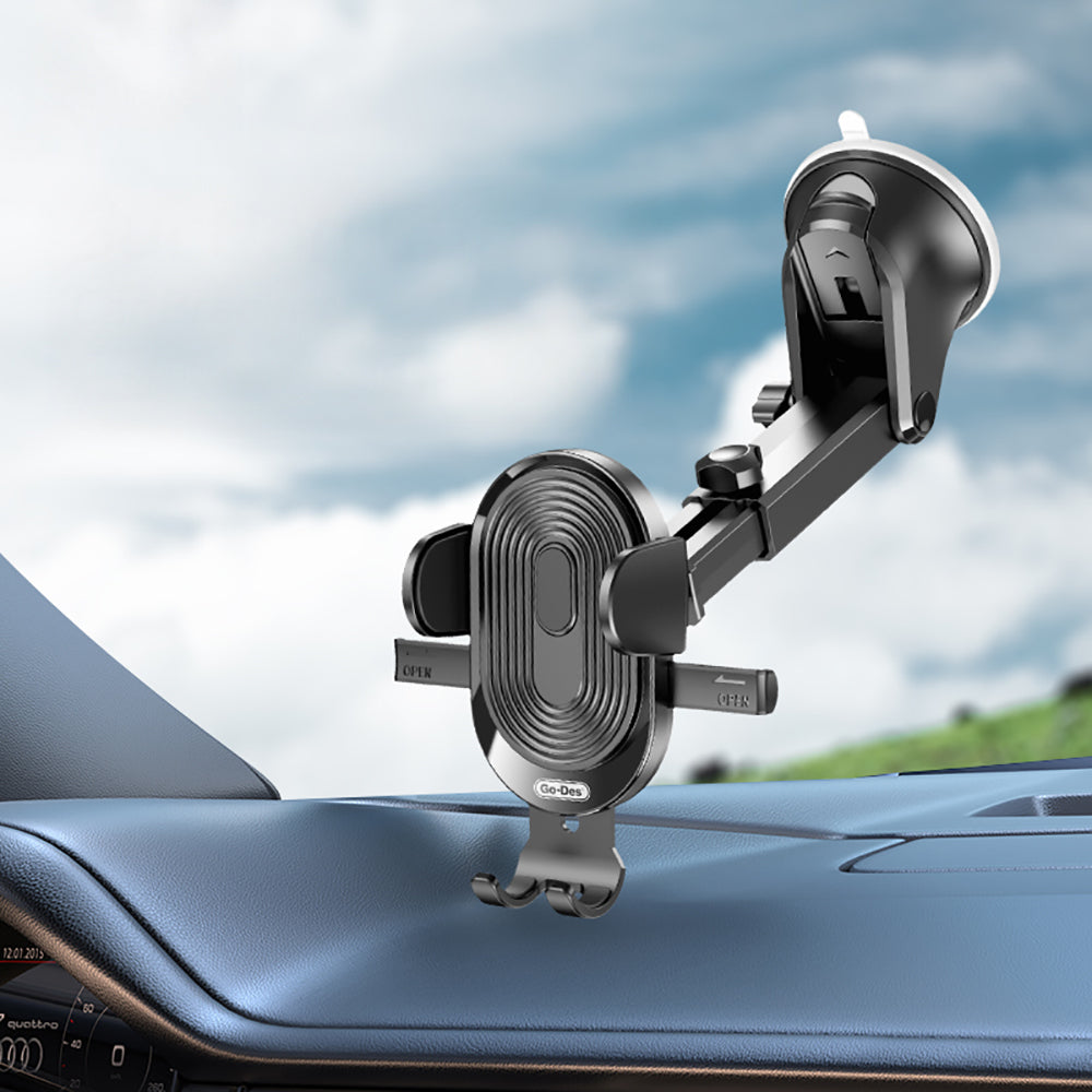 Go Des GD-HD353 360 Derece Dönebilen Vakumlu Tasarım Araç İçi Telefon Tutucu Siyah