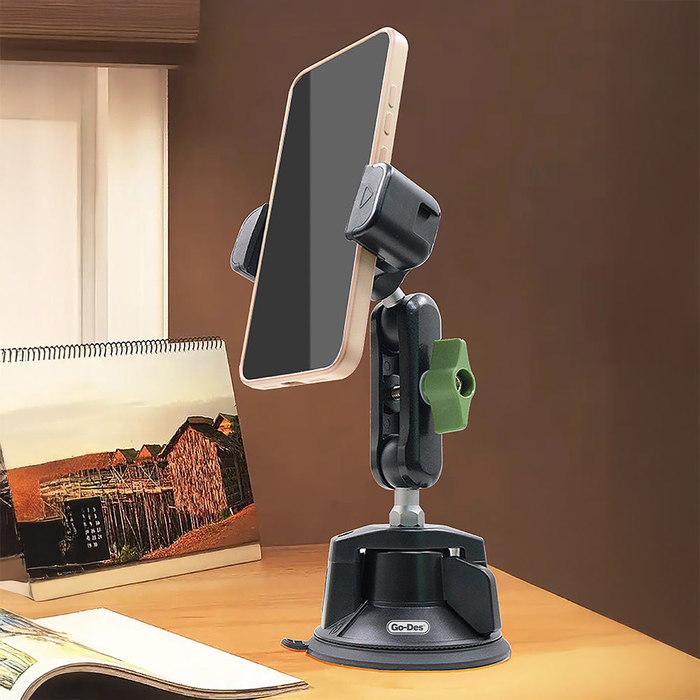 Go Des GD-HD362 360 Derece Dönebilen Vakumlu Tasarım Araç İçi Telefon Tutucu Siyah