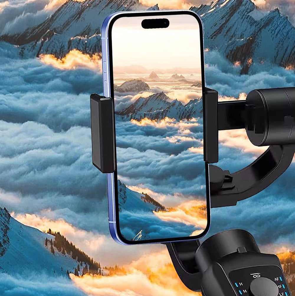 Go Des GD-S5 3 Eksenli El Tipi Yüz Tanıma Takip Özellikli Led Işıklandırma Aparatlı Gimbal Stabilizatör Siyah