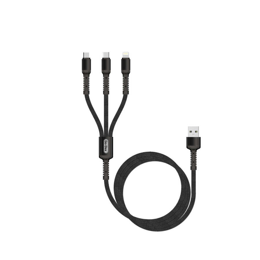 Go Des GD-UC511 3 in 1 Usb Kablo Siyah