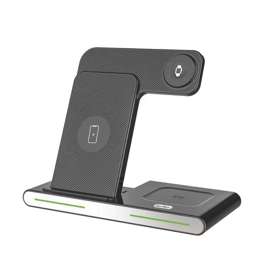 Go Des GD-WL386 3 in 1 Magsafe 15W Hızlı Şarj Özellikli Magnetik Kablosuz Şarj Standı Siyah