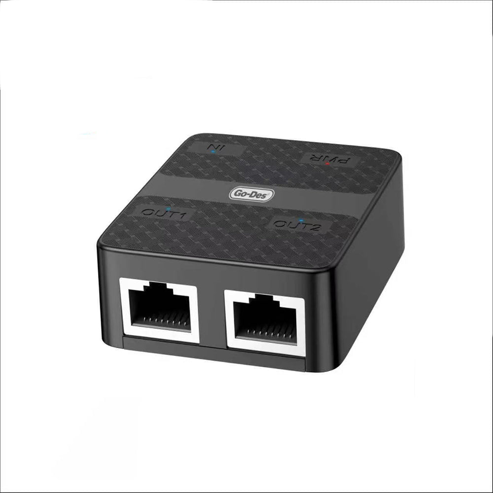 Go-Des GD-WPS012 2in1 Ethernet Çoğaltıcı 1000Mbps Siyah