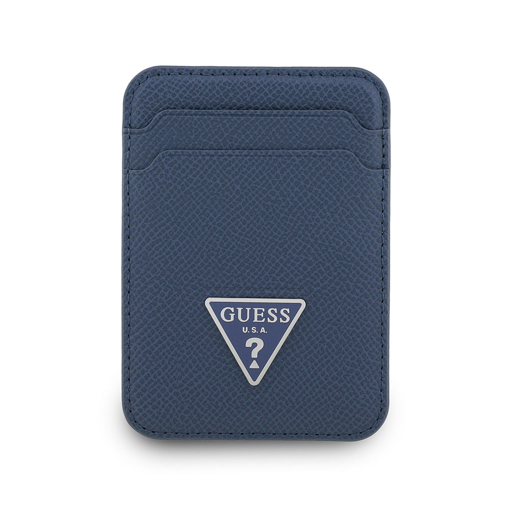 Guess Orjinal Lisanslı 2 Hazneli Üçgen Logolu Deri Magnetik Kartlık Bej