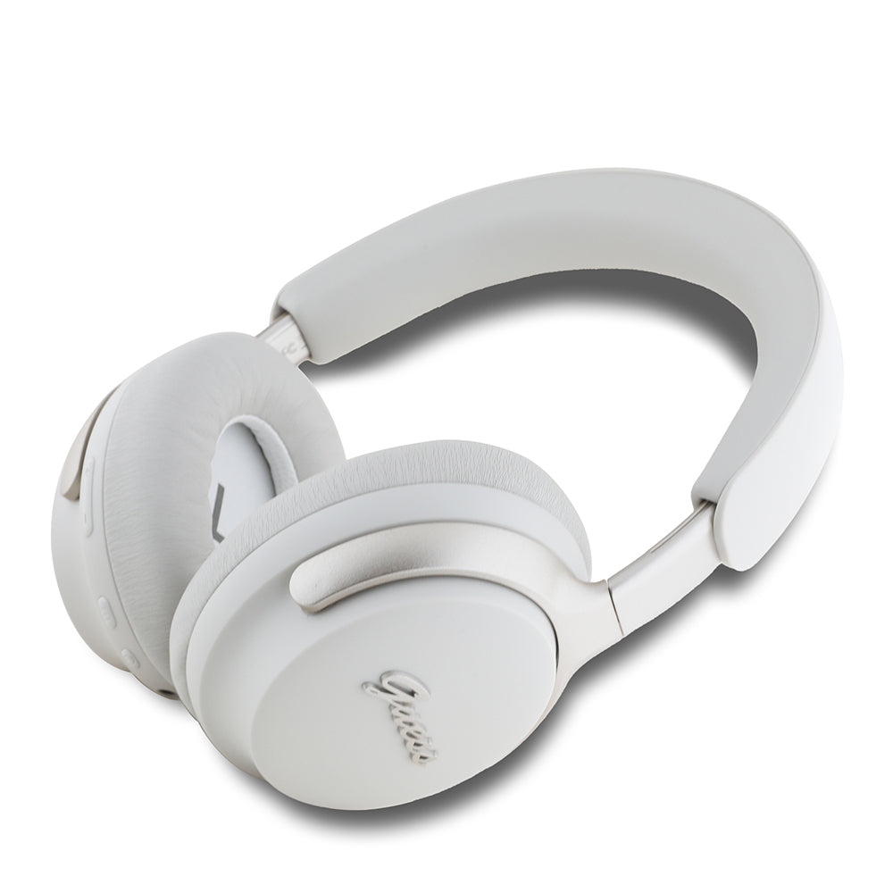 Guess Orjinal Lisanslı ANC/ENC Özellikli Metal Yazı Logolu Script Serisi Kulak Üstü Bluetooth Kulaklık v5.4 Bej