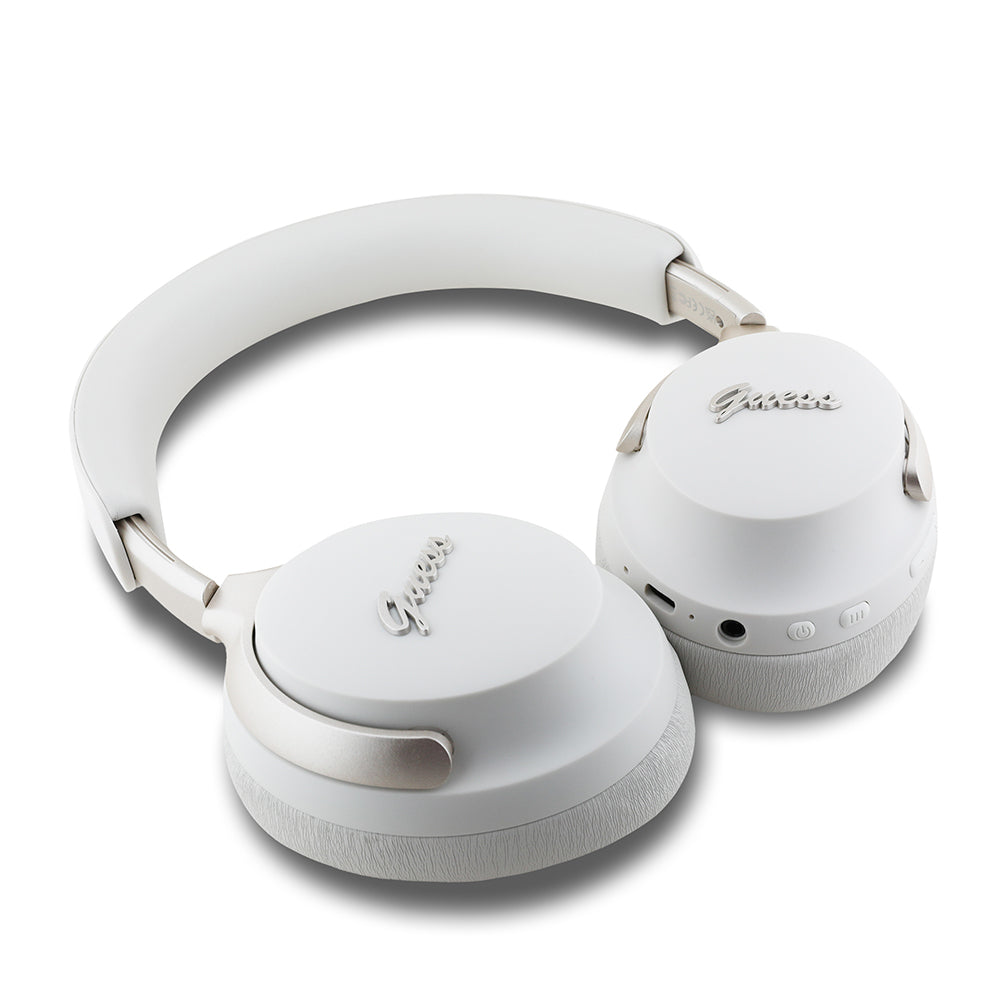Guess Orjinal Lisanslı ANC/ENC Özellikli Metal Yazı Logolu Script Serisi Kulak Üstü Bluetooth Kulaklık v5.4 Bej