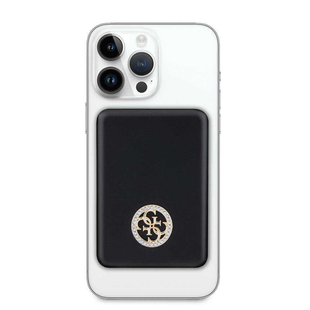 Guess Orjinal Lisanslı Magsafe Şarj Özellikli Taşlı 4G Logolu Powerbank 5000mAh 15W Gold
