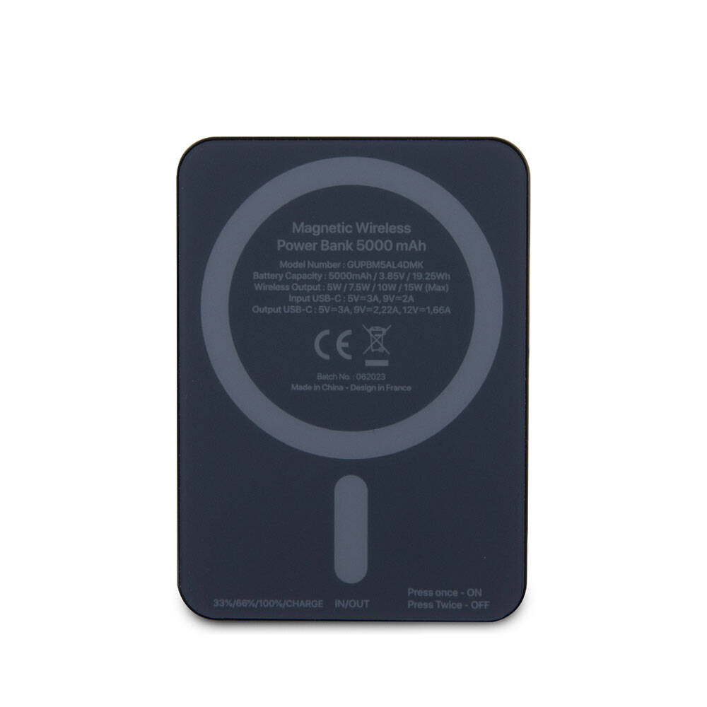 Guess Orjinal Lisanslı Magsafe Şarj Özellikli Taşlı 4G Logolu Powerbank 5000mAh 15W Gold