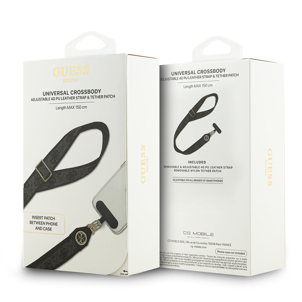 Guess Orjinal Lisanslı Taşlı 4G Metal Logolu Çapraz Vücut Telefon Askı Kayışı 150cm Pembe