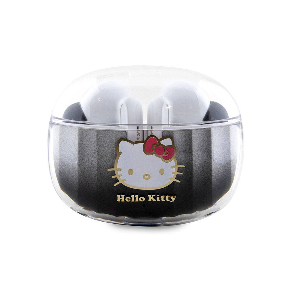 Hello Kitty Orjinal Lisanslı Renk Geçişli Tasarım Elektroplating Logolu TWS Bluetooth Kulaklık Siyah