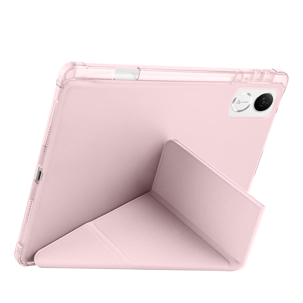 Honor Pad GT Kılıf Zore Tri Folding Kalem Bölmeli Standlı Kılıf Rose Gold