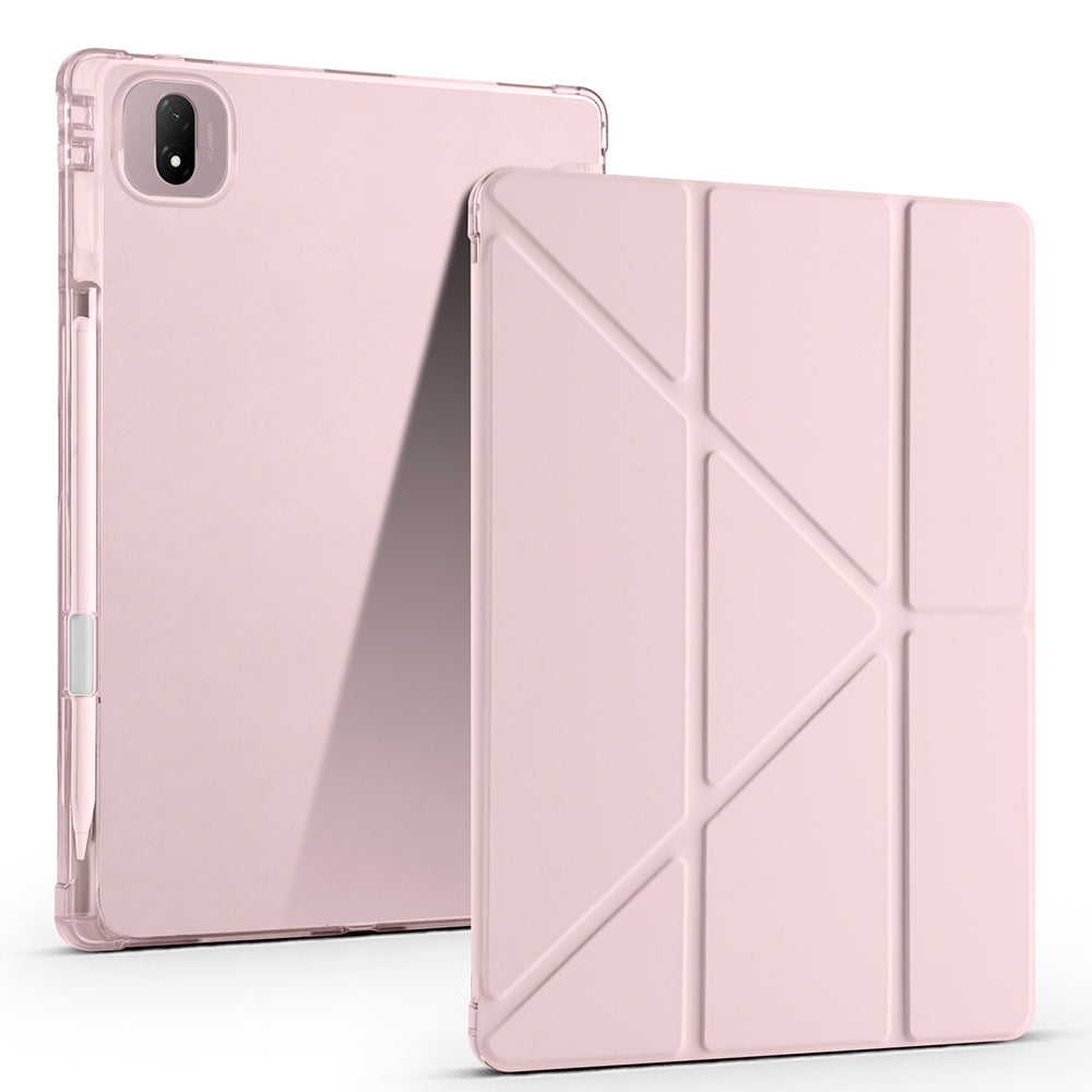 Honor Pad GT Pro Kılıf Zore Tri Folding Kalem Bölmeli Standlı Kılıf Rose Gold