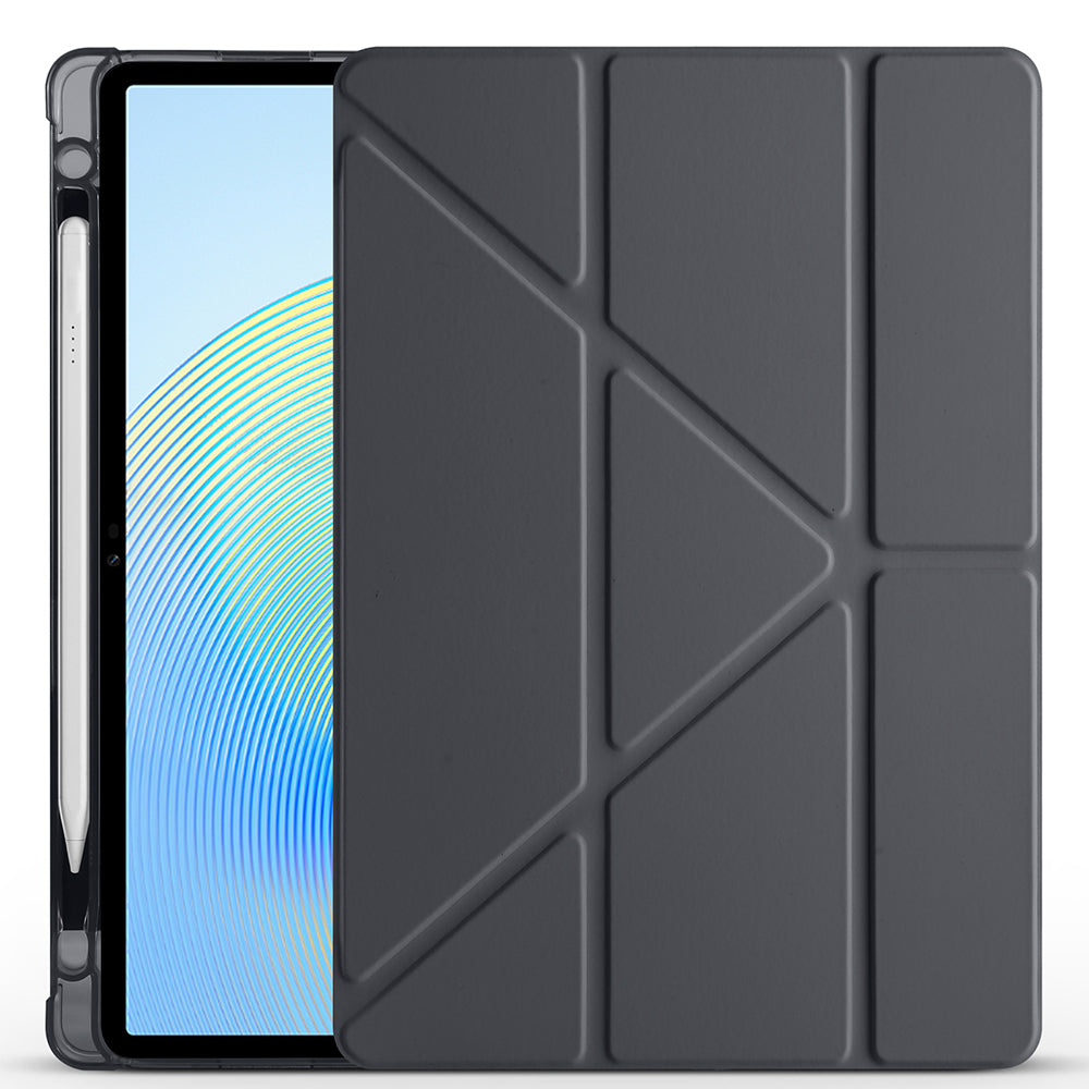 Honor Pad X8A Kılıf Zore Tri Folding Kalem Bölmeli Standlı Kılıf Mavi