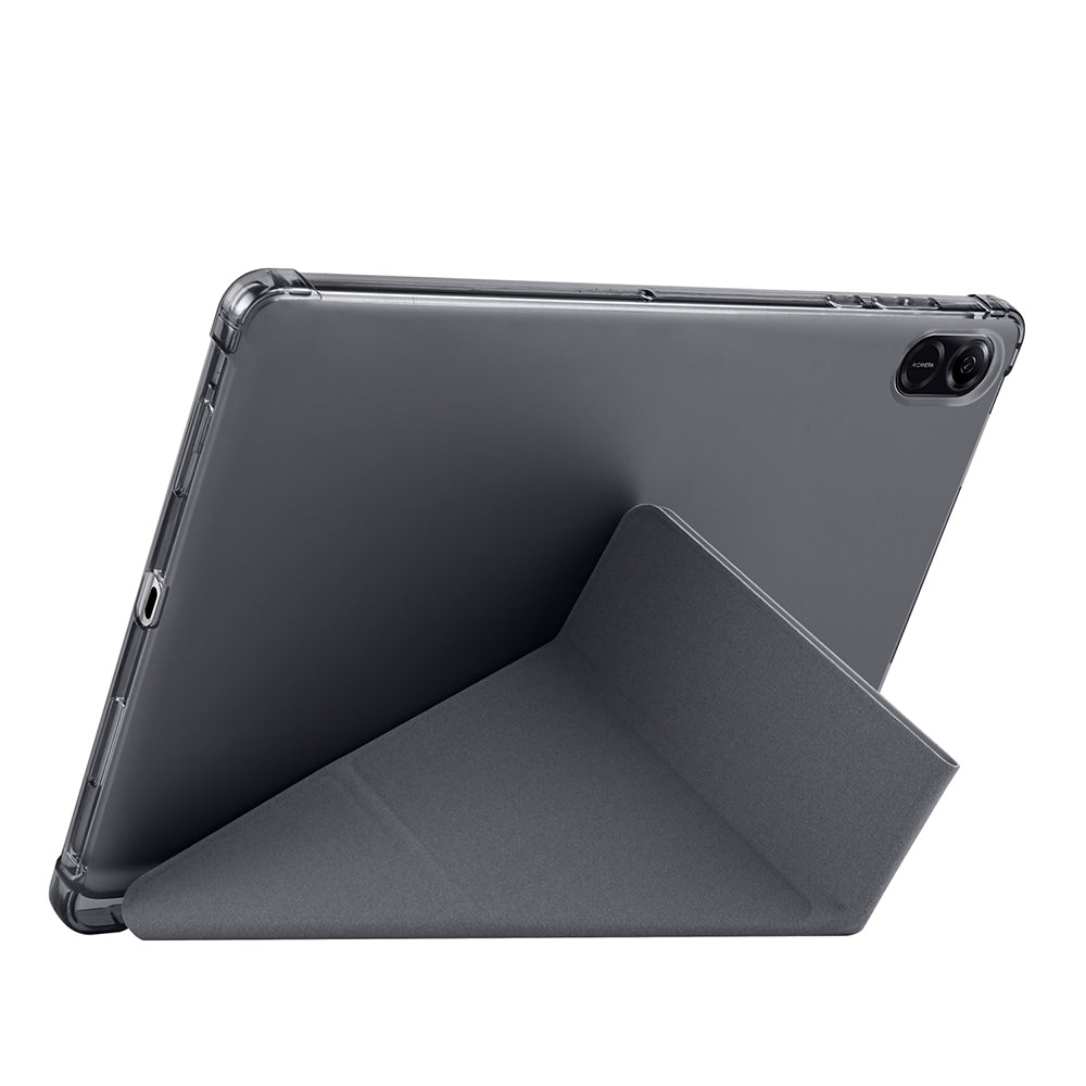 Honor Pad X8A Kılıf Zore Tri Folding Kalem Bölmeli Standlı Kılıf Gri