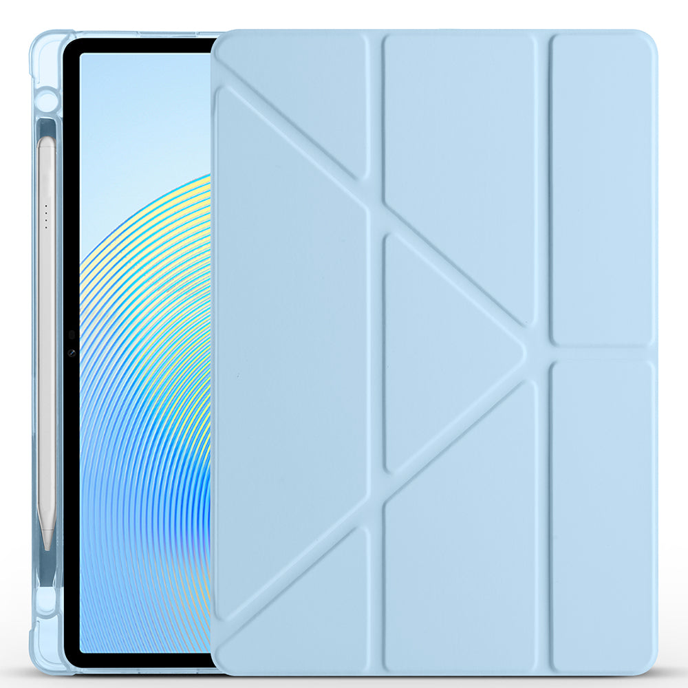 Honor Pad X8A Kılıf Zore Tri Folding Kalem Bölmeli Standlı Kılıf Lila