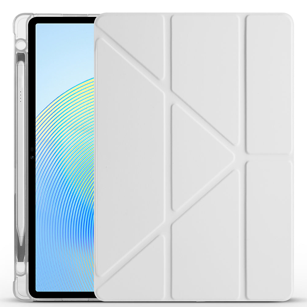 Honor Pad X8A Kılıf Zore Tri Folding Kalem Bölmeli Standlı Kılıf Mavi