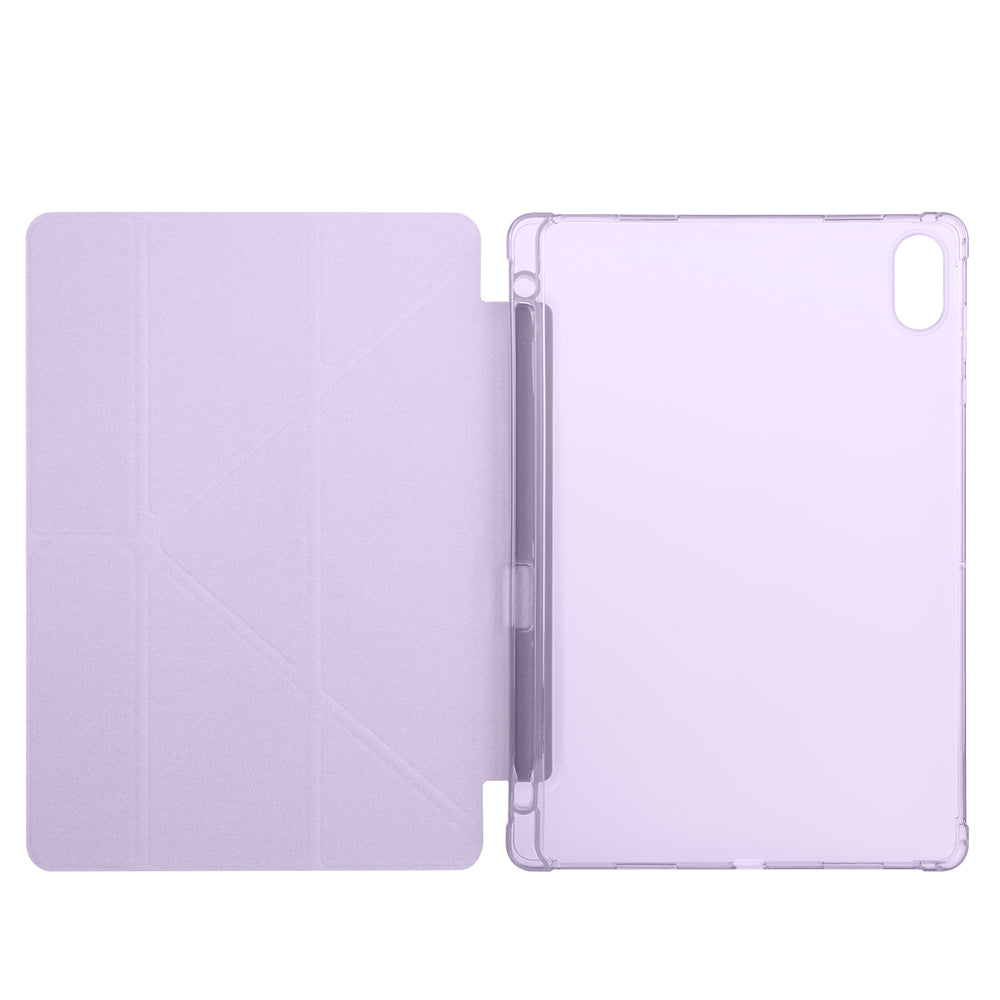 Honor Pad X8A Kılıf Zore Tri Folding Kalem Bölmeli Standlı Kılıf Gri