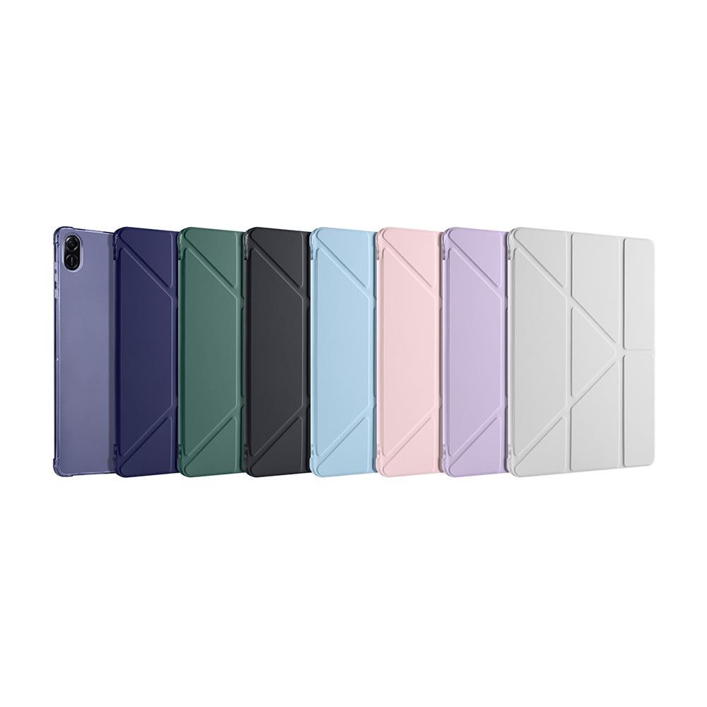 Honor Pad X8A Kılıf Zore Tri Folding Kalem Bölmeli Standlı Kılıf Rose Gold