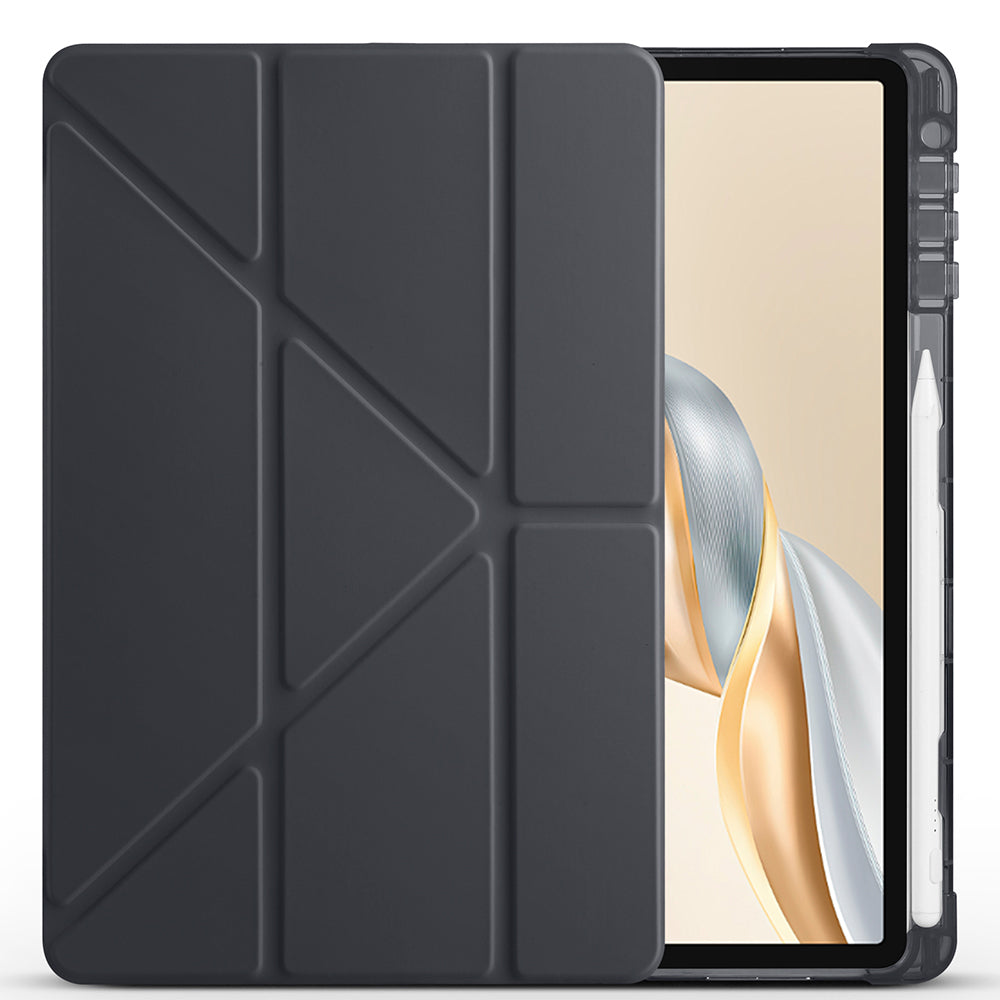 Honor Pad X9A Kılıf Zore Tri Folding Kalem Bölmeli Standlı Kılıf Mavi