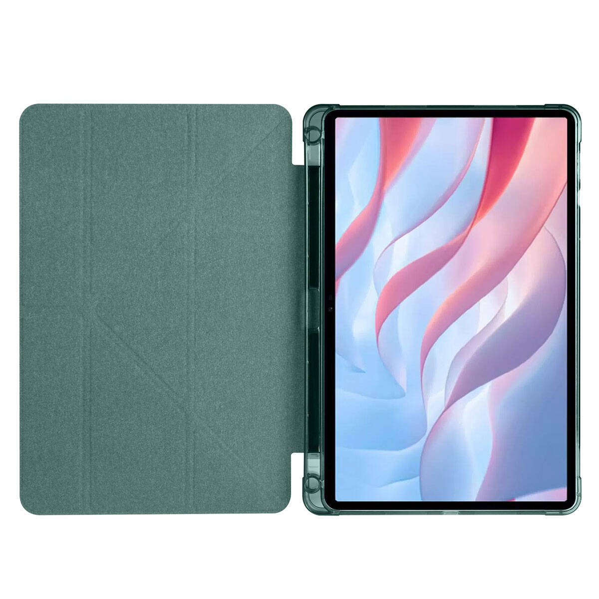 Huawei Honor Pad X8 Pro 11.5' Kılıf Zore Tri Folding Kalem Bölmeli Standlı Kılıf Koyu Yeşil