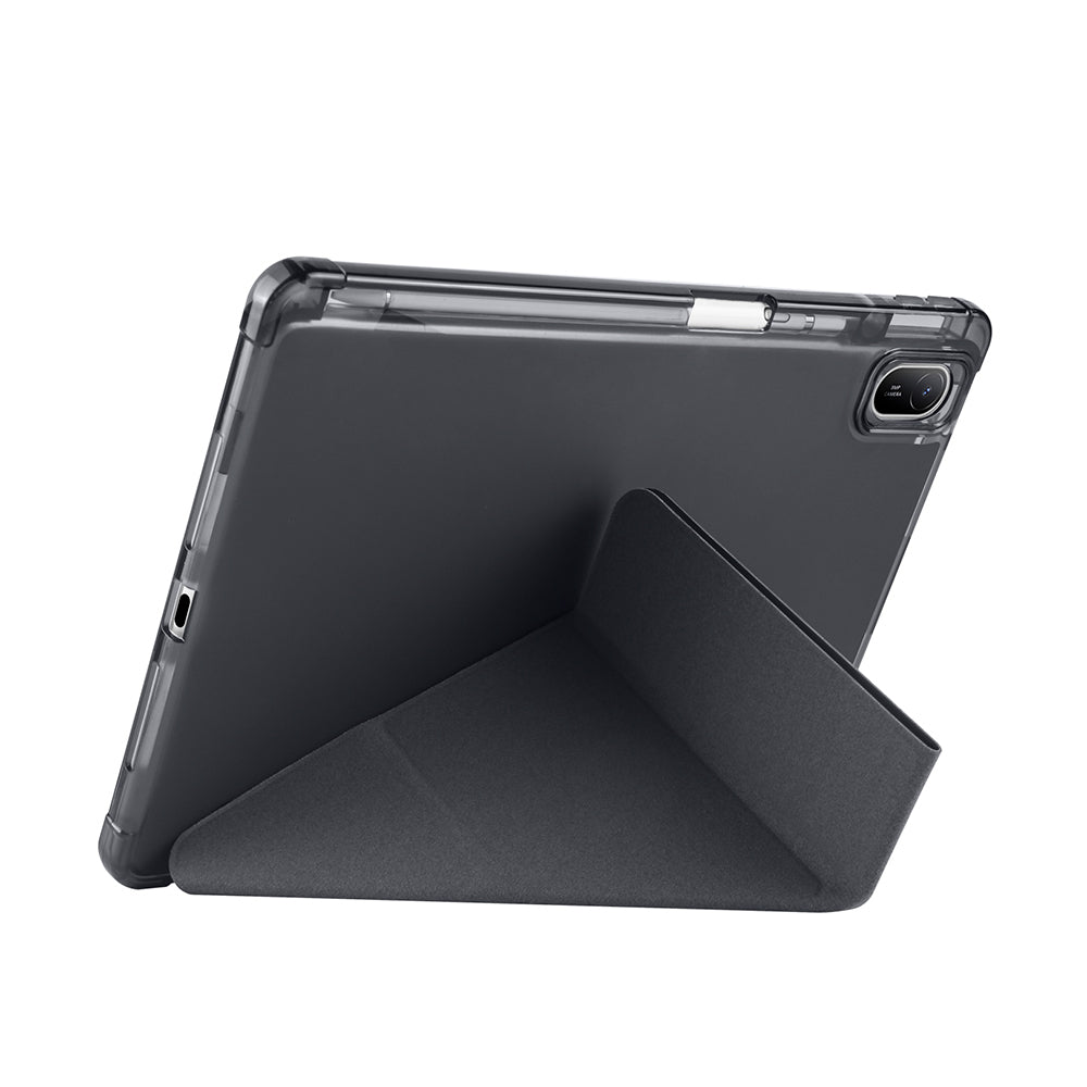 Huawei Matepad SE 11 Kılıf Zore Tri Folding Kalem Bölmeli Standlı Kılıf Gri