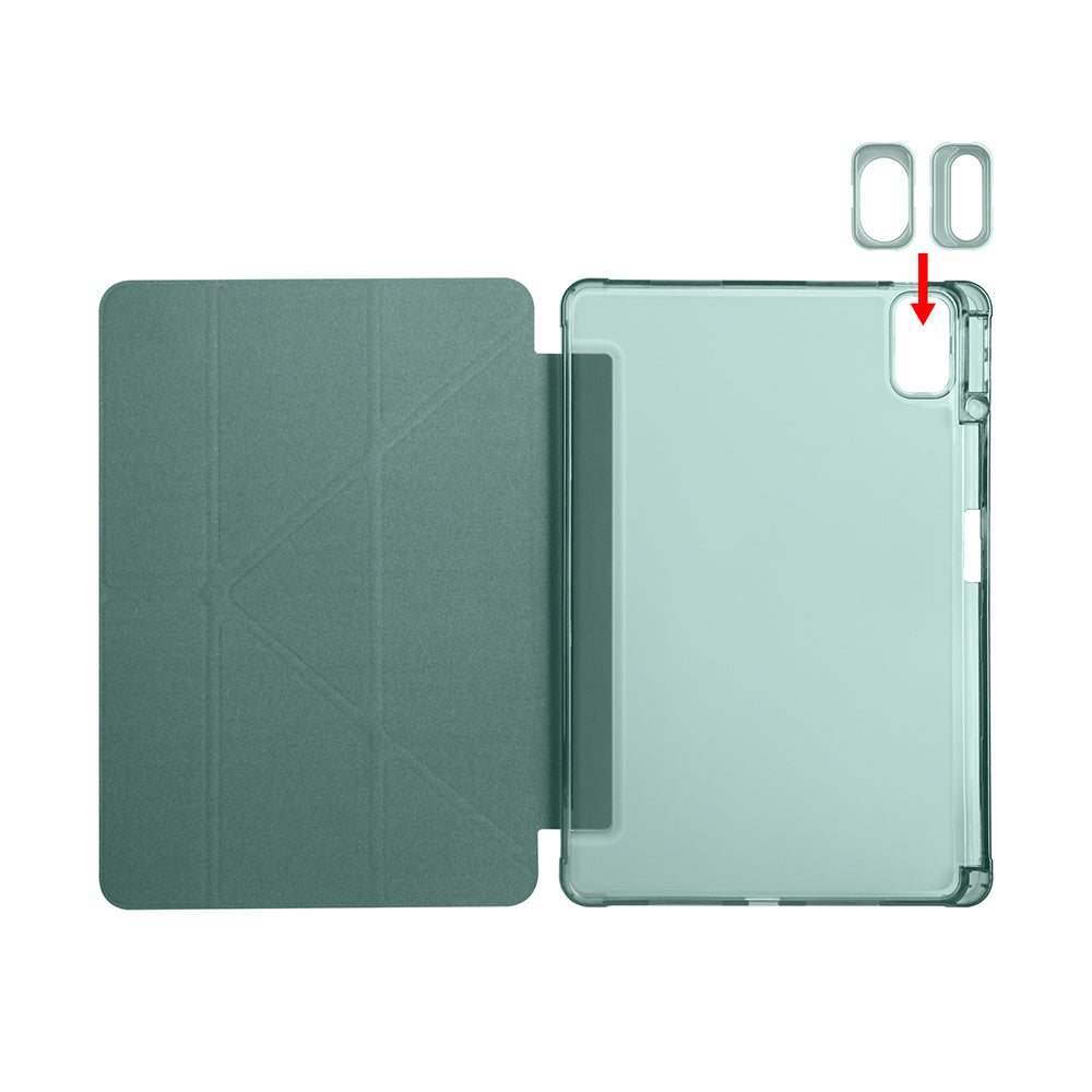 Huawei Matepad SE 11 Kılıf Zore Tri Folding Kalem Bölmeli Standlı Kılıf Gri