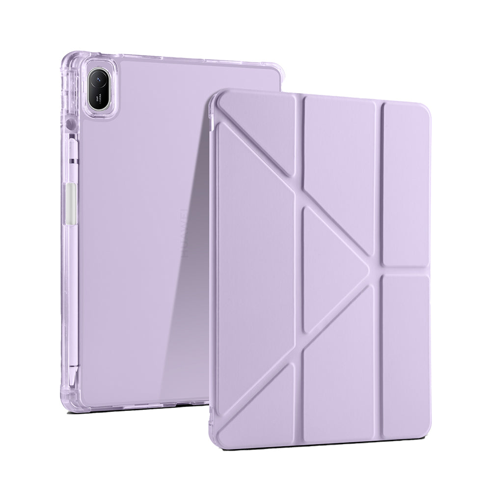 Huawei Matepad SE 11 Kılıf Zore Tri Folding Kalem Bölmeli Standlı Kılıf Gri