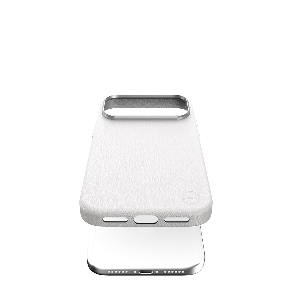 iPhone 17 Pro Max Kılıf M-Safe Şarj Özellikli Polimerik Deri Raptic Urban Nano Kapak Beyaz