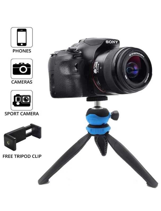 Jmary MT-20 Tripod 360 Derece Oynar Başlıklı Çok Yönlü Kısa Telefon Sabitleyici 16 cm Mavi