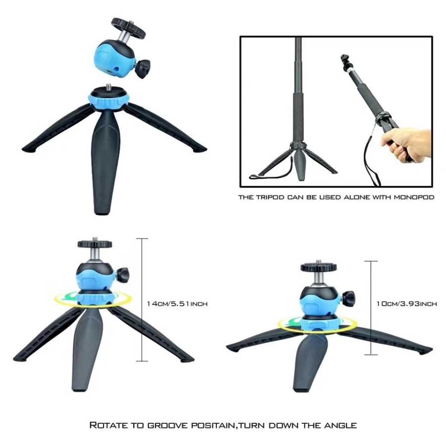 Jmary MT-20 Tripod 360 Derece Oynar Başlıklı Çok Yönlü Kısa Telefon Sabitleyici 16 cm Kırmızı
