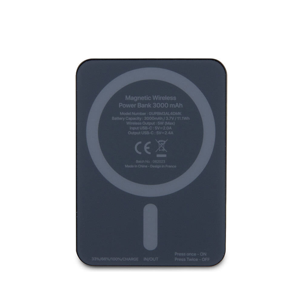 Karl Lagerfeld Led Işıklı Göstergeli Magsafe Magnetik Orjinal Lisanslı Powerbank 3000 Mah Siyah