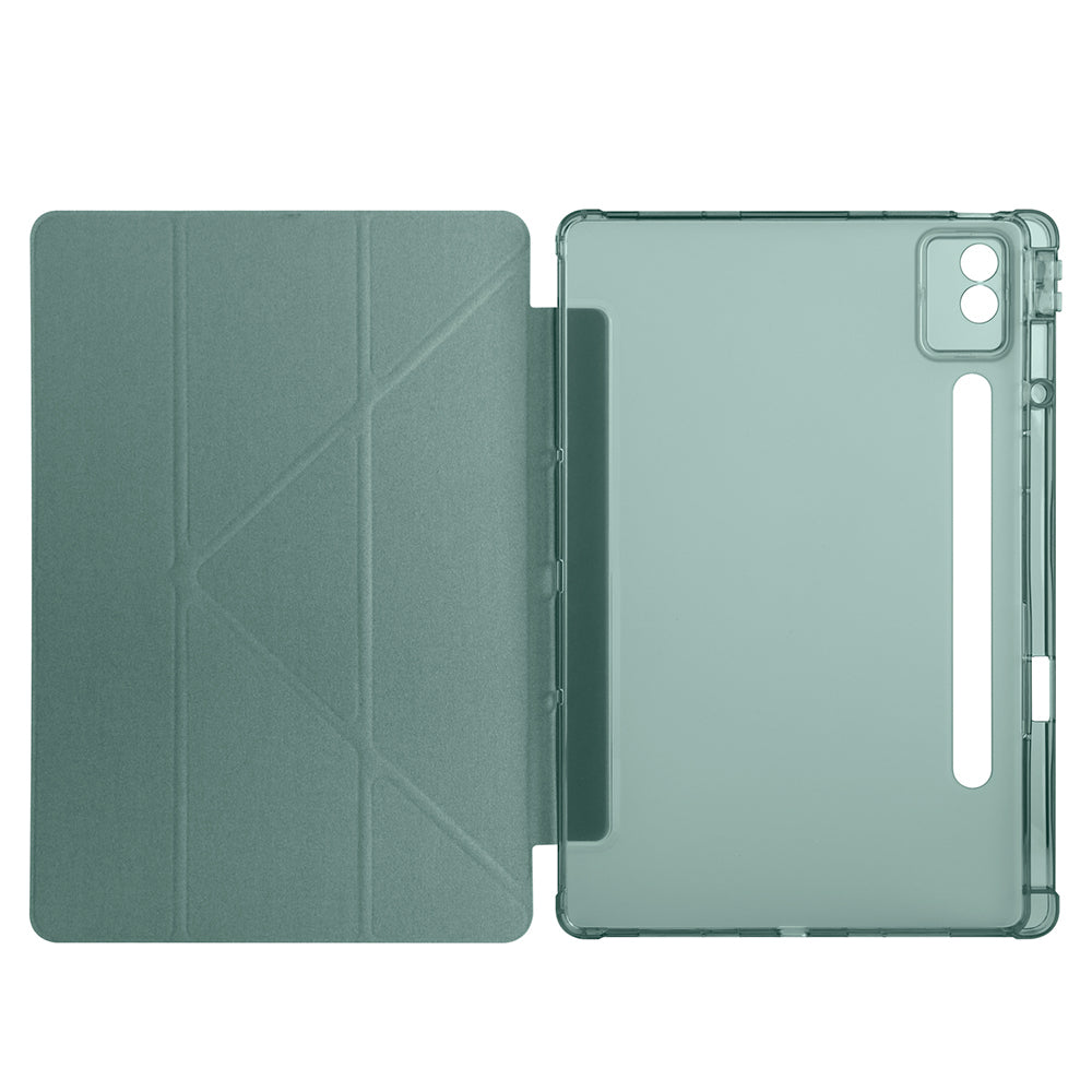 Lenovo Idea Tab Pro 12.7 TB-373FU Kılıf Zore Tri Folding Kalem Bölmeli Standlı Kılıf Mavi