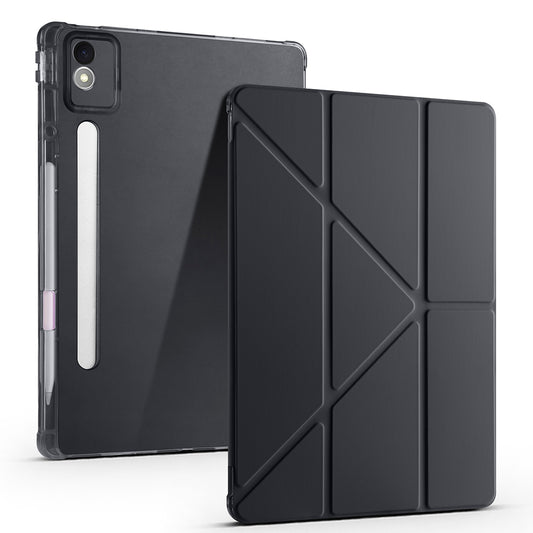 Lenovo Idea Tab Pro 12.7 TB-373FU Kılıf Zore Tri Folding Kalem Bölmeli Standlı Kılıf Siyah