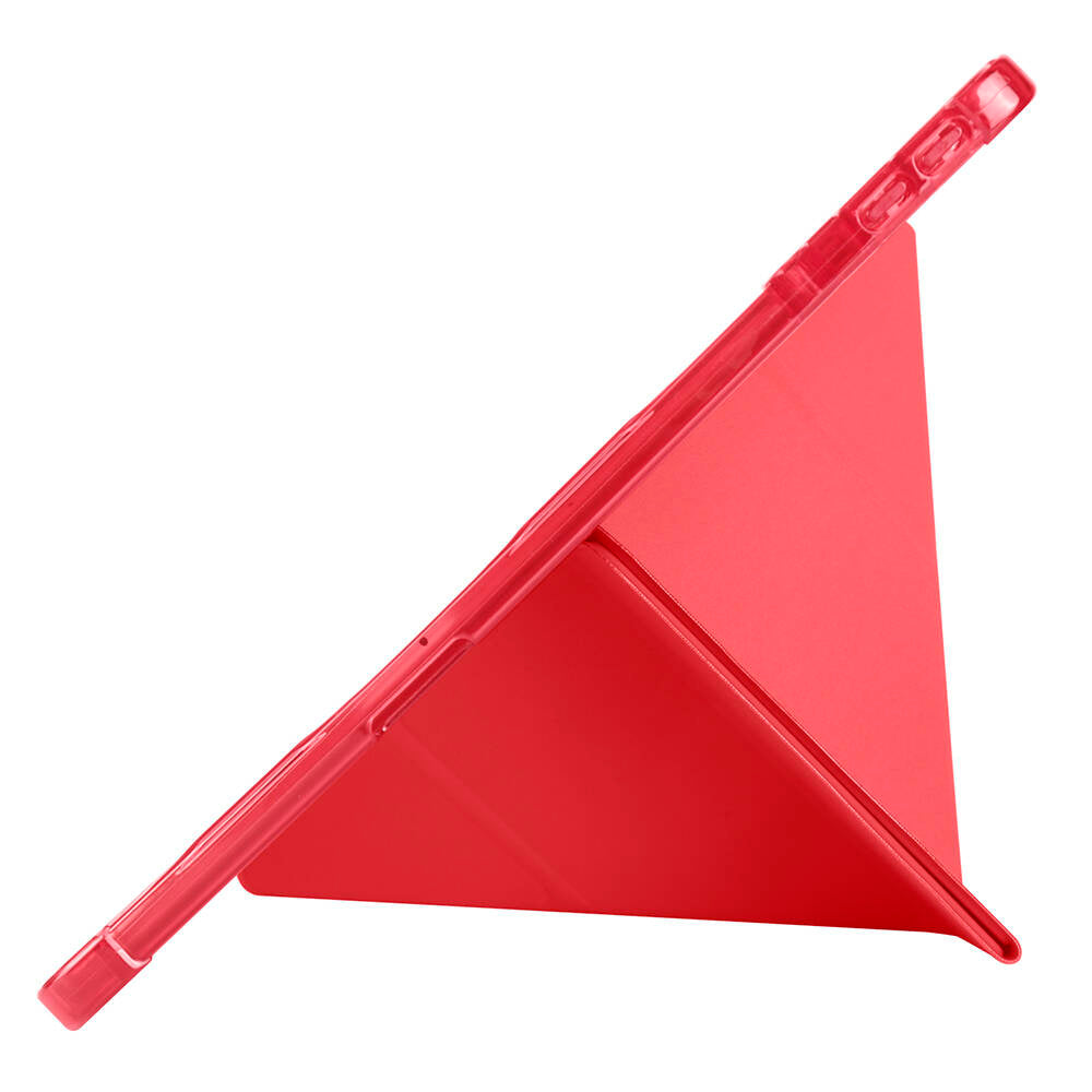 Lenovo M11 TB-330FU Kılıf Zore Tri Folding Kalem Bölmeli Standlı Kılıf Kırmızı