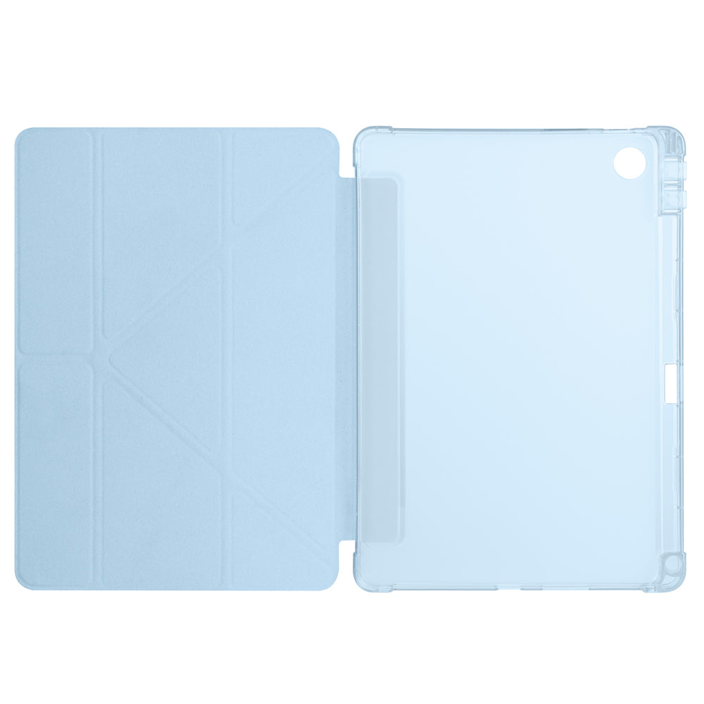 Lenovo Tab TB-311FU Kılıf Zore Tri Folding Kalem Bölmeli Standlı Kılıf Mavi