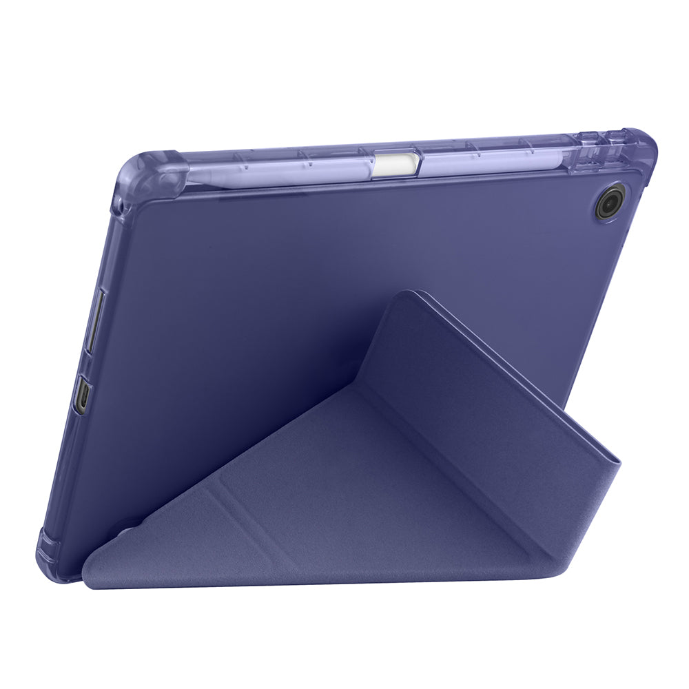 Lenovo Tab TB-311FU Kılıf Zore Tri Folding Kalem Bölmeli Standlı Kılıf Mavi