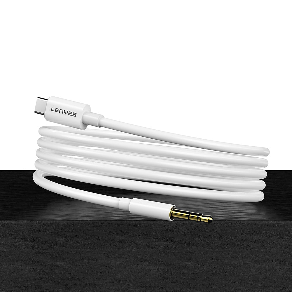 Lenyes AX106 Lightning to 3.5mm AUX Audio Kablo 1M Beyaz