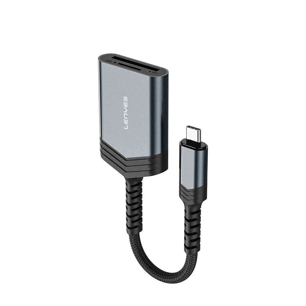 Lenyes AX137 2in1 Type-C to TF/SD Kart Çevirici Dönüştürücü Siyah