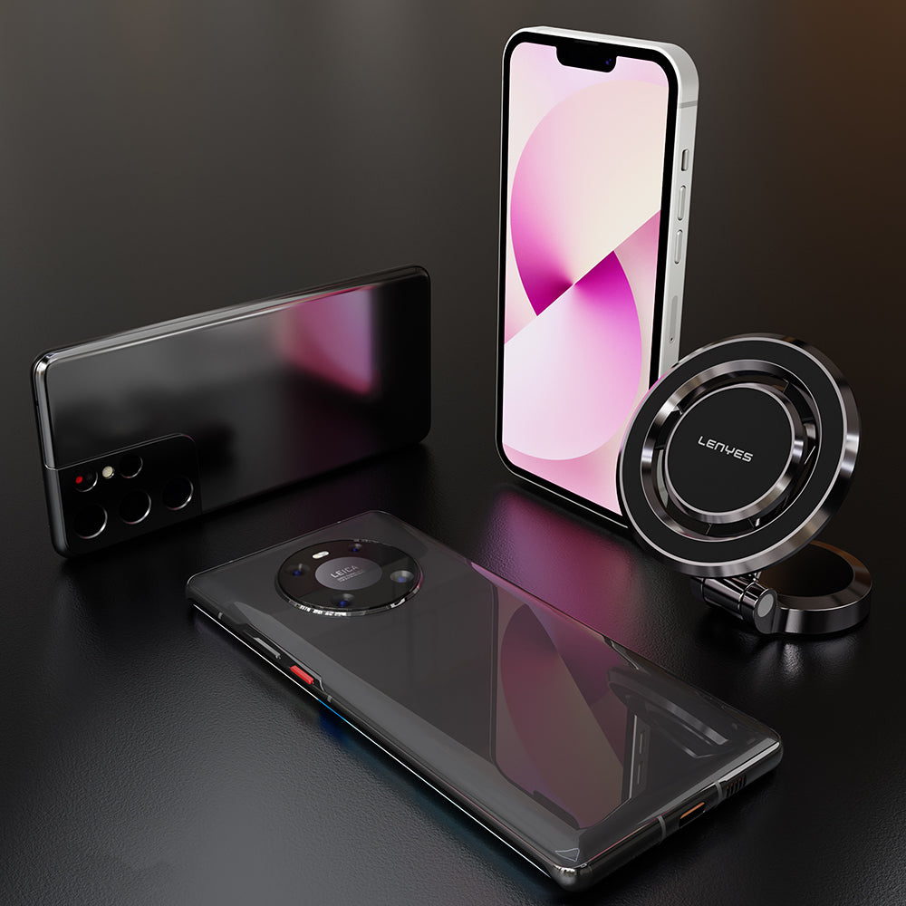 Lenyes CR160 Magnetik MagSafe 360° Oynar Başlıklı Araç İçi Telefon Tutucu Siyah