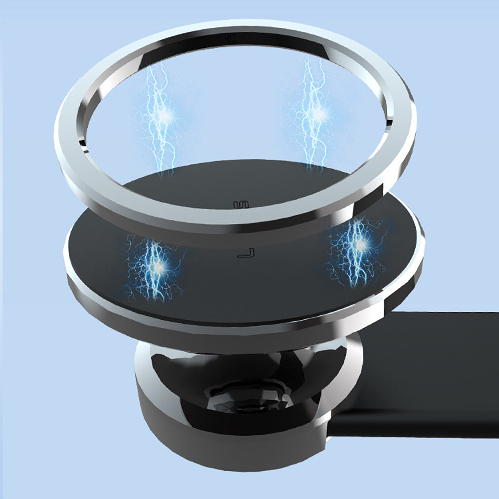 Lenyes CR171 Magnetik Magsafe Uyumlu Bükülebilen Eğimi ve Düz Zemin Araç Telefon Tutucu Siyah