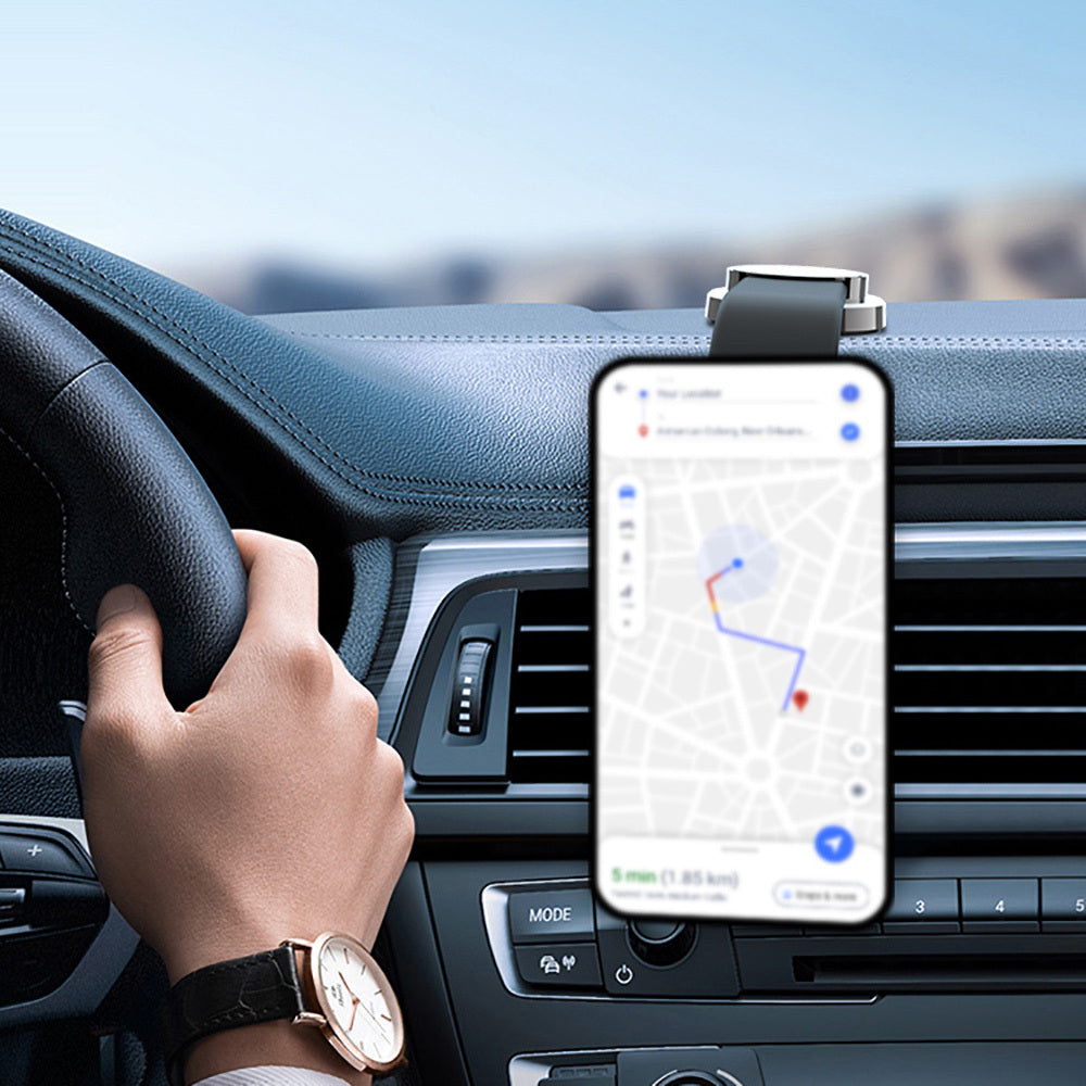 Lenyes CR171 Magnetik Magsafe Uyumlu Bükülebilen Eğimi ve Düz Zemin Araç Telefon Tutucu Siyah