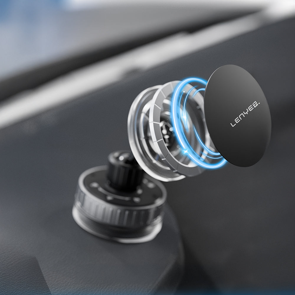 Lenyes CR192 Vakum Özellikli 360 Derece Dönebilen Magnetik Telefon Tutucu Siyah