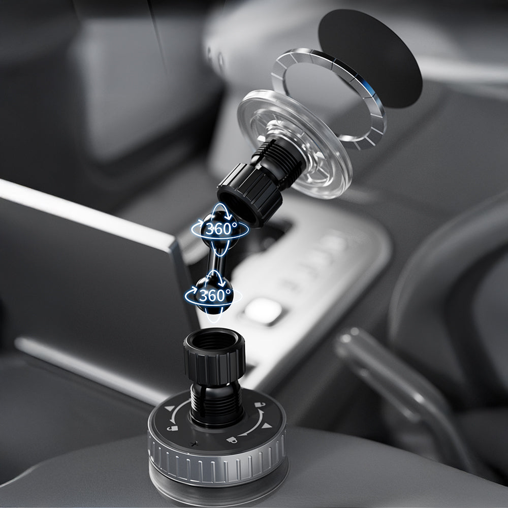Lenyes CR192 Vakum Özellikli 360 Derece Dönebilen Magnetik Telefon Tutucu Siyah
