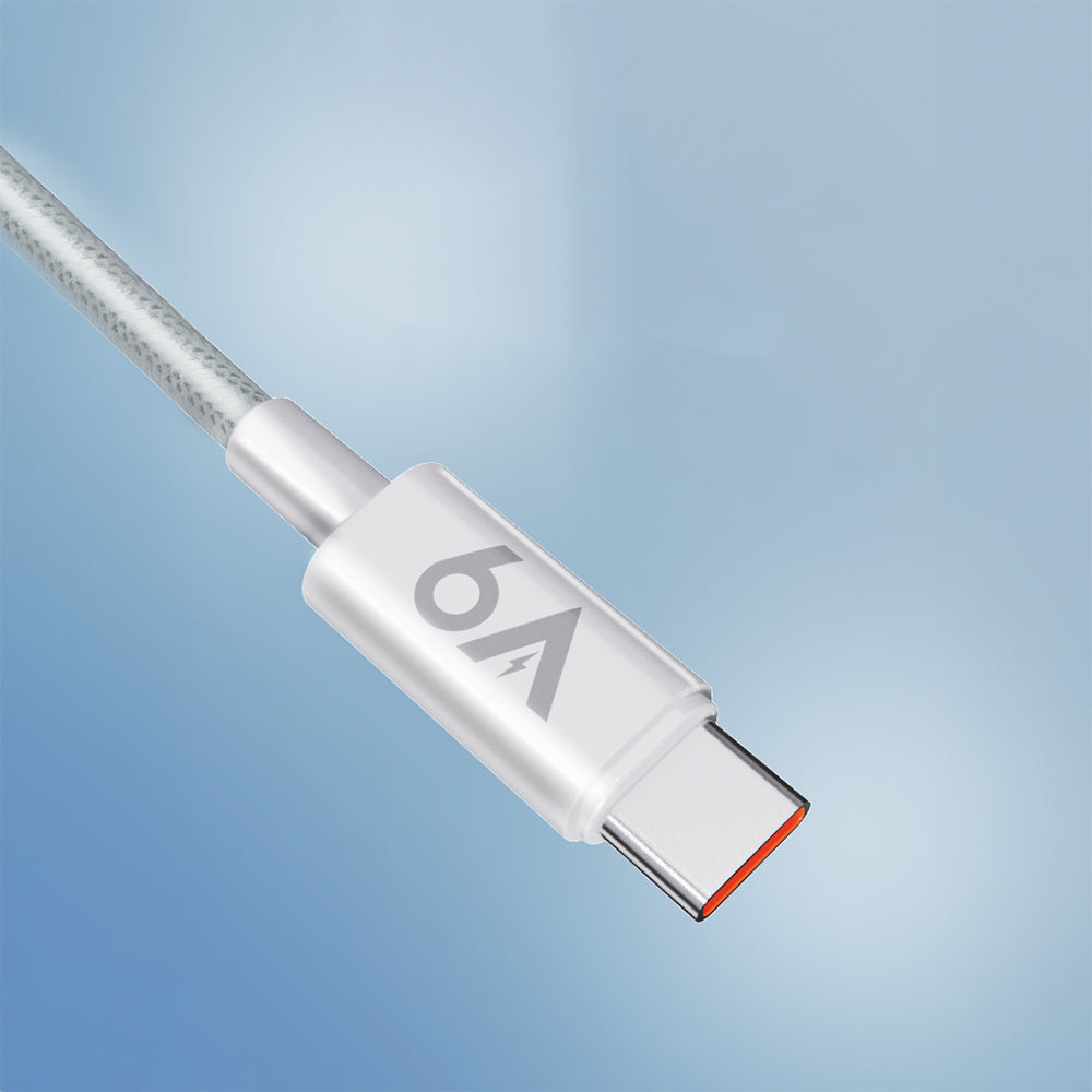 Lenyes LC518 USB-A to Type-C 6A Örgü Tasarımlı Hızlı Şarj Özellikli Data ve Şarj Kablosu 66W 1M Gri