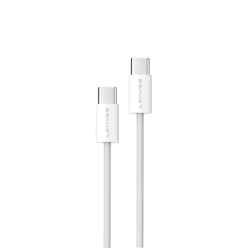 Lenyes LC526 Type-C to Type-C Akıllı Çip Koruma Özellikli Data ve Şarj Kablosu 60W 1.2M Beyaz