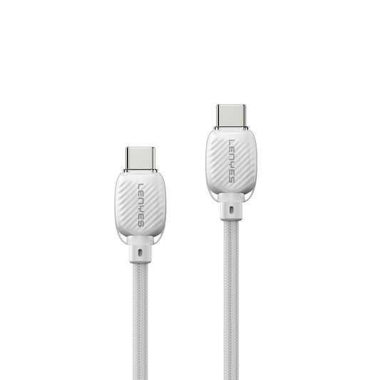 Lenyes LC536 Type-C to Type-C PD Örgü Tasarımlı Hızlı Şarj Özellikli Data ve Şarj Kablosu 60W 1M Beyaz
