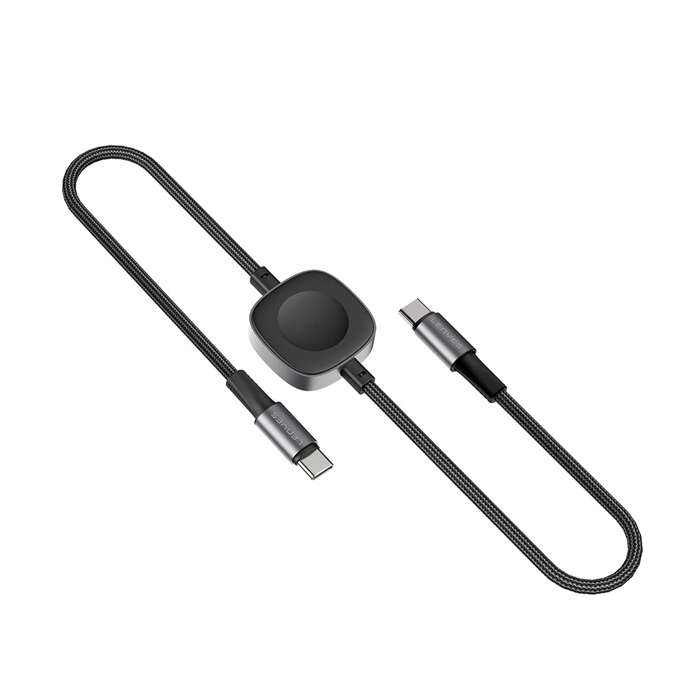 Lenyes LC540 Type-C to Type-C + Akıllı Saat Şarj Kablosu 100W 1.2M Siyah